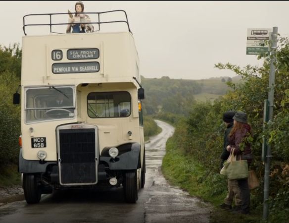 bus at stop bus at stop